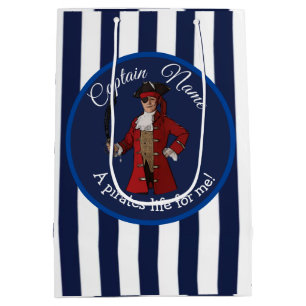 Nautical Blue Boy Pirate Medium Gift Bag