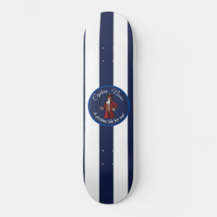 Nautical Blue Boy Pirate Skateboard