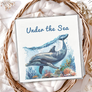 Nautical Blue Boy Under the Sea Baby Shower Napkin