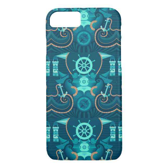 Nautical Blue Design Case-Mate iPhone Case (Back)