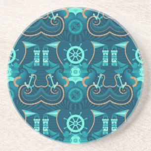 Nautical Blue Design Coaster