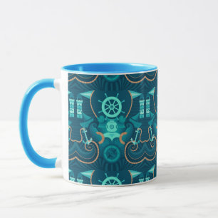 Nautical Blue Design Mug