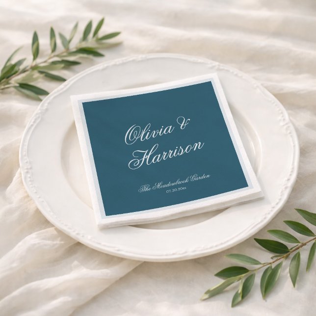 Nautical Blue Elegant Wedding Napkins (Creator Uploaded)