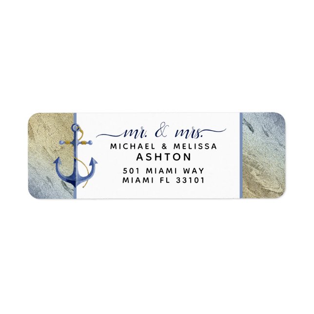 #Nautical Blue & Gold Watercolor Event Wedding (Front)