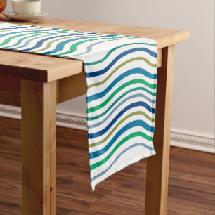 Nautical Blue Green Short Table Runner