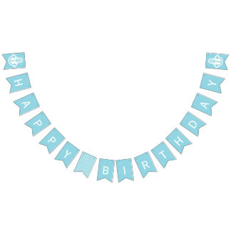 Nautical Blue Happy Birthday Anchor Bunting Bunting