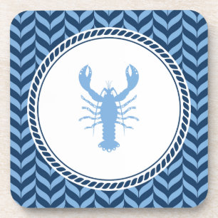 Nautical Blue Lobster coastal Coaster