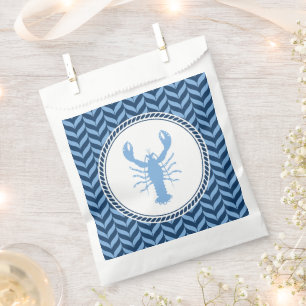 Nautical Blue Lobster coastal Favour Bags