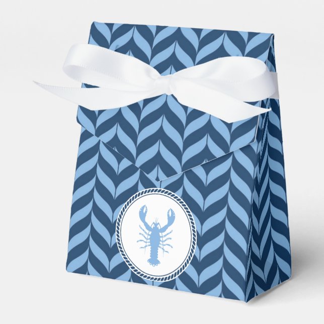 Nautical Blue Lobster coastal  Favour Box (Front Side)