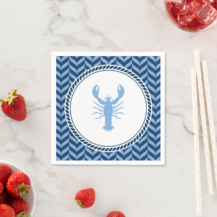 Nautical Blue Lobster coastal Napkin