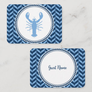Nautical Blue Lobster coastal Place Card
