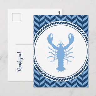 Nautical Blue Lobster coastal Postcard