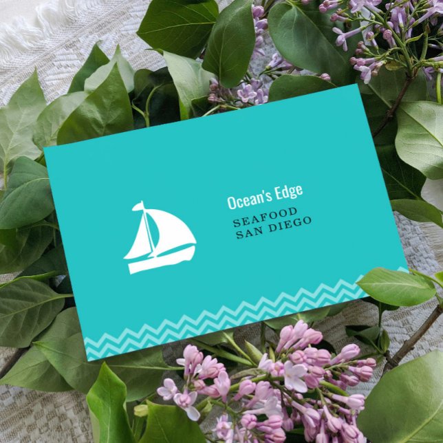 Nautical Blue Ocean Waves Customized  Card (Creator Uploaded)