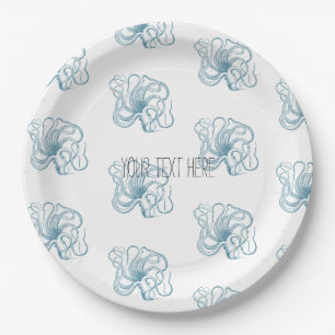 Nautical Blue Octopus   Paper Plate