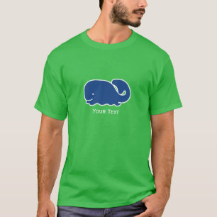 Nautical Blue Preppy Whale Personalised T-Shirt