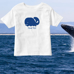 Nautical Blue Preppy Whale Personalised Toddler T-Shirt