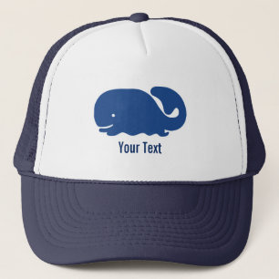 Nautical Blue Preppy Whale Personalised Trucker Hat