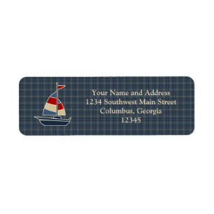 Nautical Blue, Red, Cream Sailboat Custom