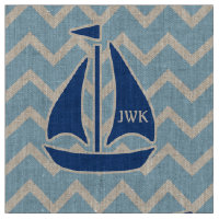Nautical Blue Sailboat and Chevron Personalised
