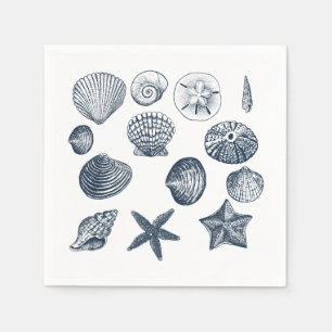 Nautical Blue Shells Napkin