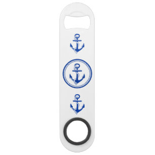 Nautical Blue Ship Anchor Roping and Boat Name