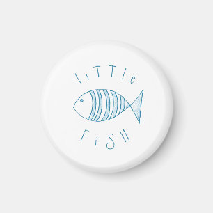 Nautical Blue Stripe Little Fish Magnet
