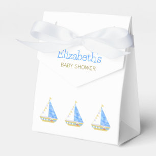 Nautical Blue Stripe Sailboat Baby Shower Favour Box