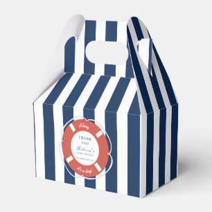 Nautical Blue Striped Baby Shower Boy Favour Box