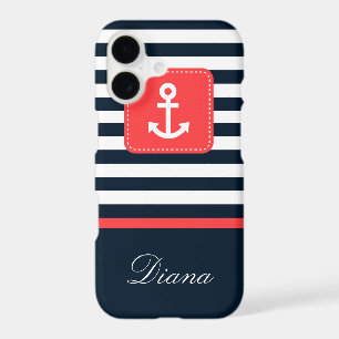 Nautical Blue Stripes and Compass