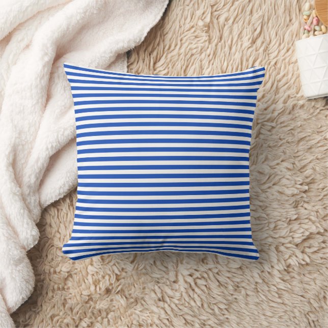 Nautical Blue Stripes Cushion (Blanket)