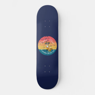 Nautical Blue Sunset Boy Pirate Skateboard