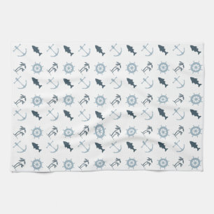 Nautical Blue Tea Towel