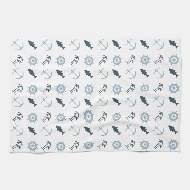 Nautical Blue Tea Towel (Horizontal)