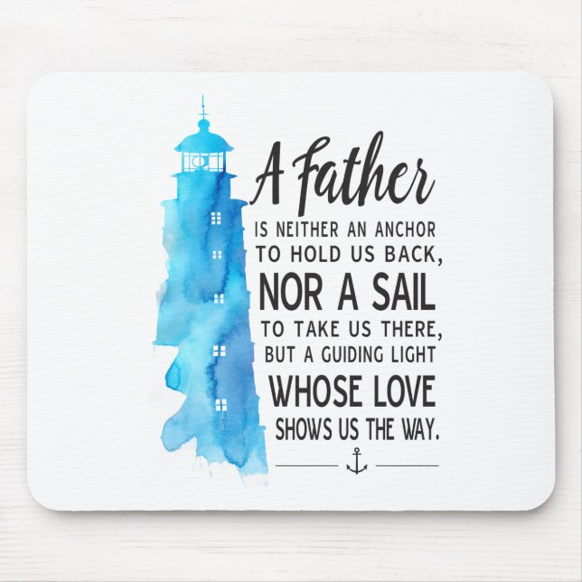 Nautical Blue Watercolor Mousepad for Dad (Front)