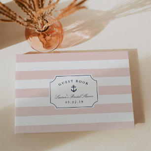 Nautical Blush & Navy Bridal Shower Guest Book