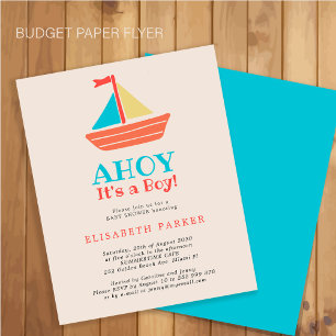 Nautical boat Ahoy Its a Boy chic baby shower Flye Flyer