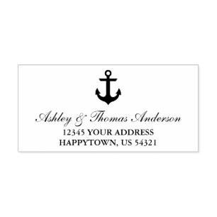 Nautical Boat Anchor Address Self-inking Stamp