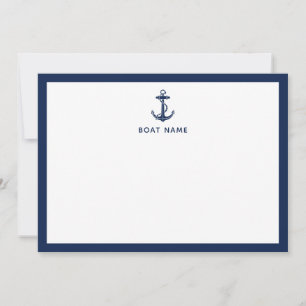 Nautical Boat Anchor and Name Custom Card