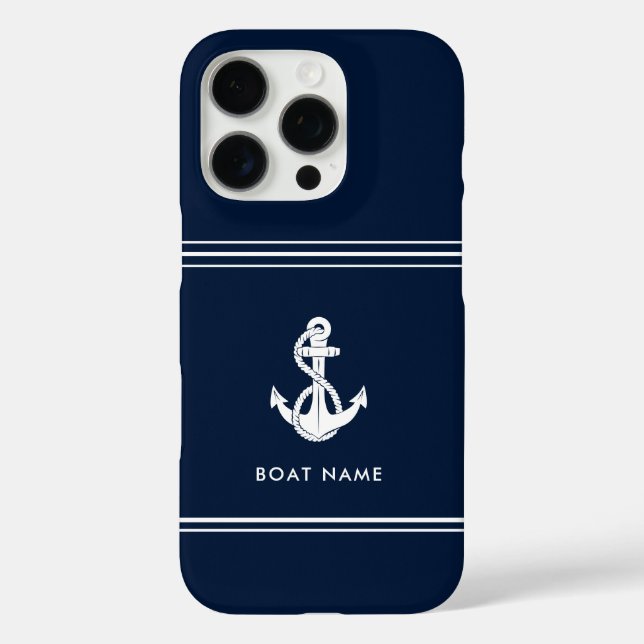 Nautical Boat Anchor and Name Custom Case-Mate iPhone Case (Back)
