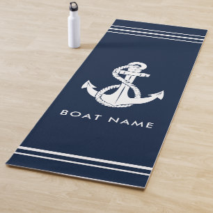 Nautical Boat Anchor and Name Custom Yoga Mat