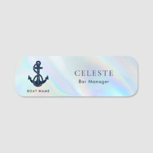 Nautical Boat Anchor and Name Employees Tag