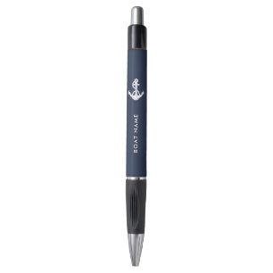 Nautical Boat Anchor and Name Navy Blue
