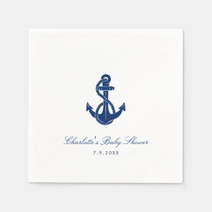 Nautical Boat Anchor Baby Shower Paper Napkin