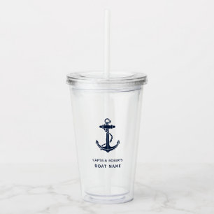 Nautical Boat Anchor Captain Swag Custom Acrylic Tumbler