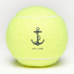 Nautical Boat Anchor Coach Personalised Tennis Balls