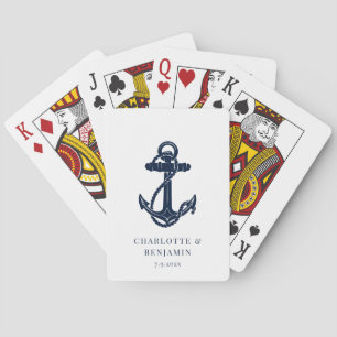 Nautical Boat Anchor Coastal Wedding Swag Playing Cards