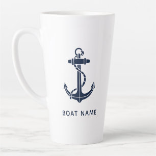 Nautical Boat Anchor Custom Cruise Crew Swag Latte Mug