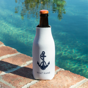 Nautical Boat Anchor Custom Cruise Trip Bottle Cooler