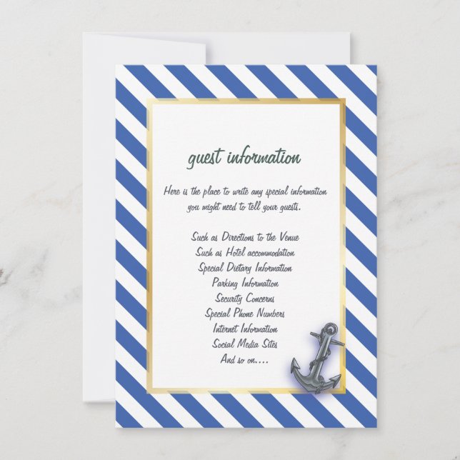 Nautical Boat Anchor Fabulous Sailing Wedding Invitation (Front)