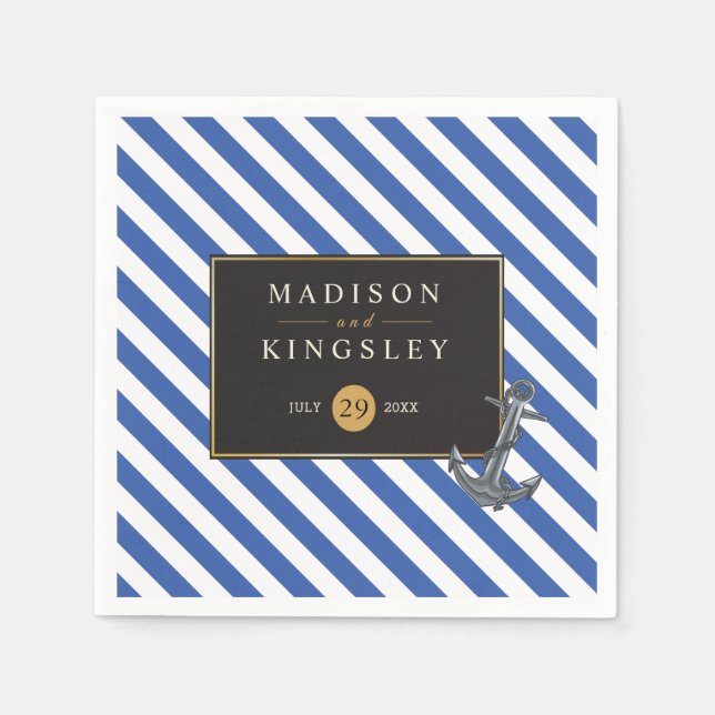 Nautical Boat Anchor Fabulous Sailing Wedding Napkin (Front)